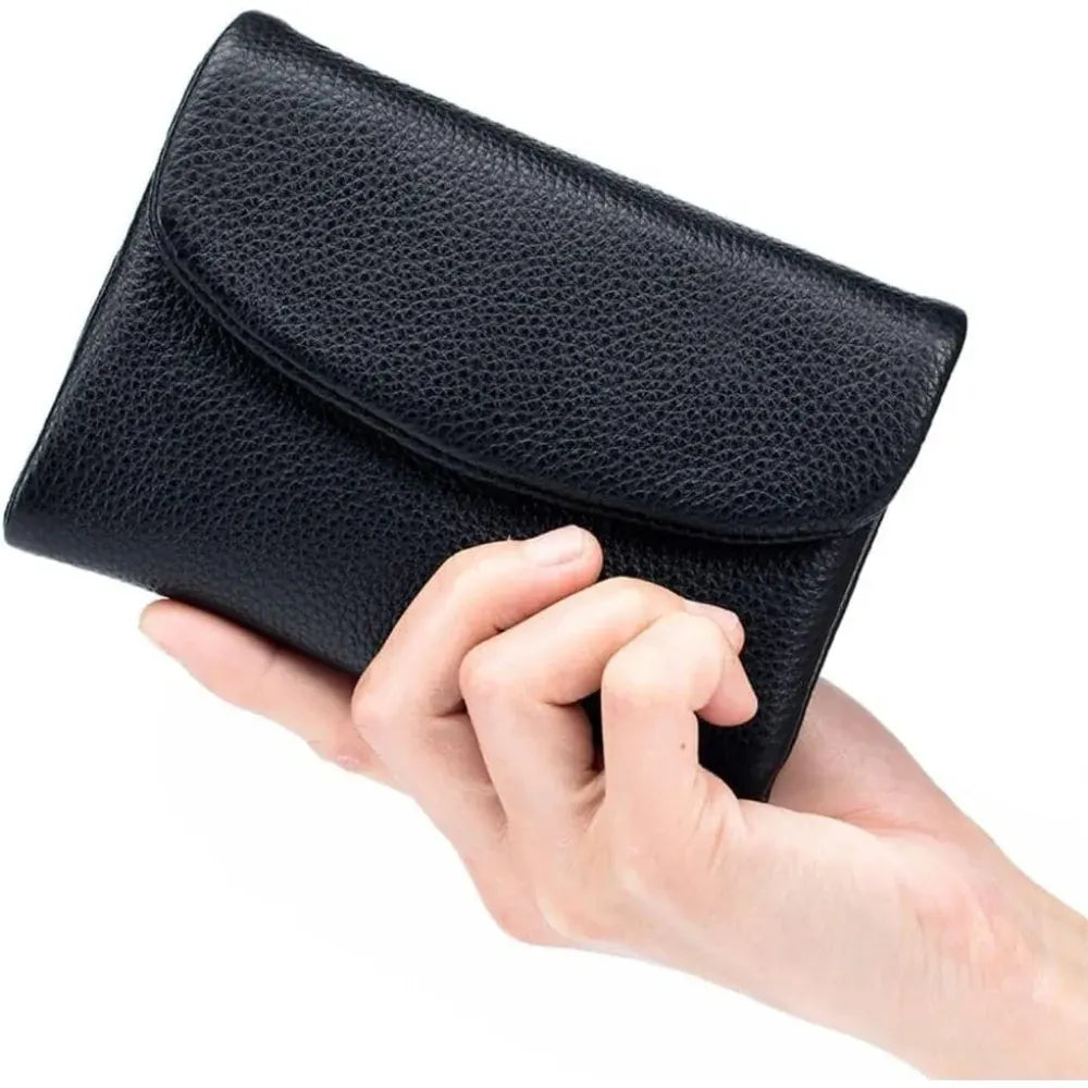 Slim RFID-Blocking Card Holder Wallet with Coin Pocket for Women