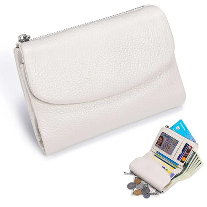 Slim RFID-Blocking Card Holder Wallet with Coin Pocket for Women