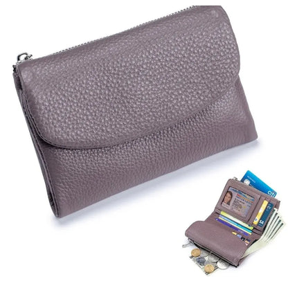 Slim RFID-Blocking Card Holder Wallet with Coin Pocket for Women