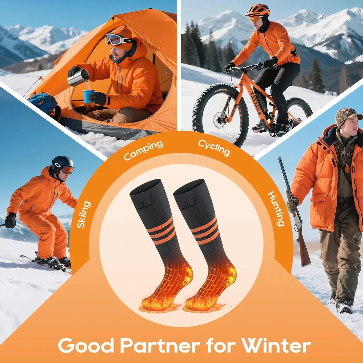 Smart App-Controlled Heated Socks with Adjustable Temperature for Outdoor Use