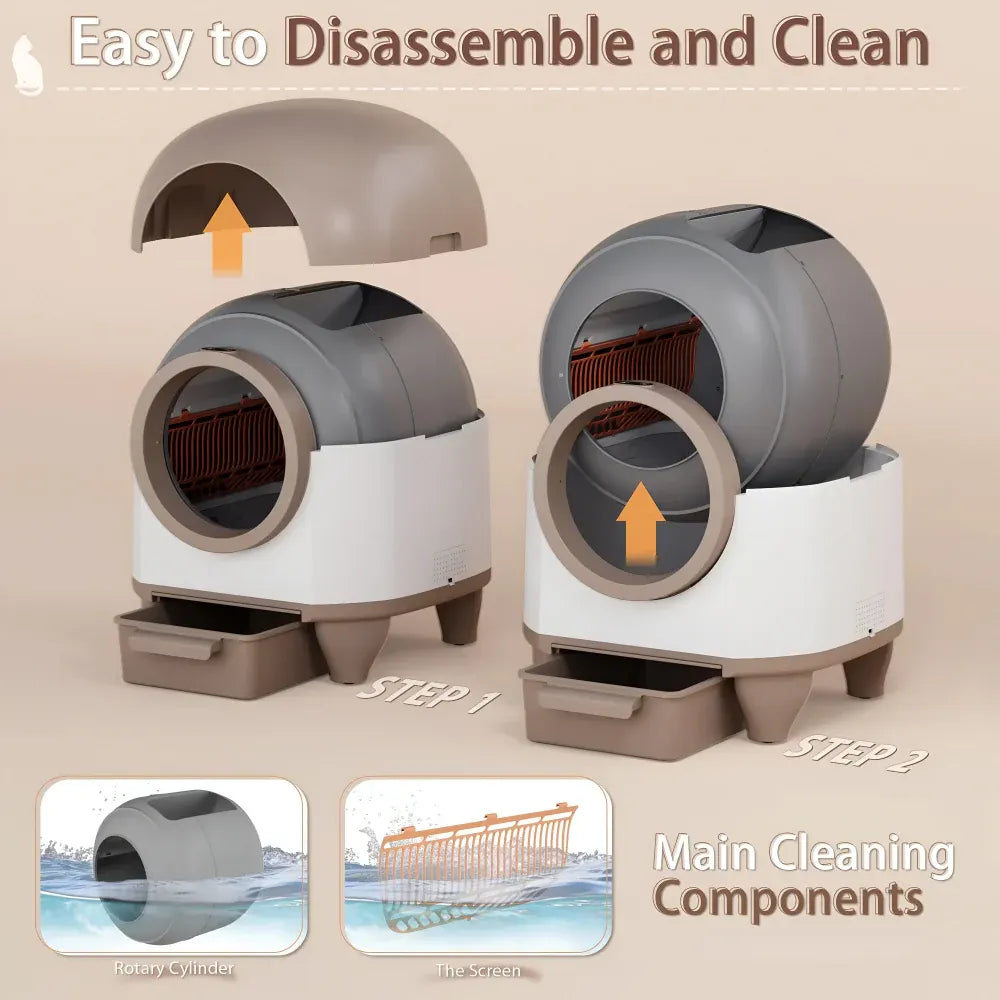 Smart App-Controlled Self-Cleaning Cat Litter Box