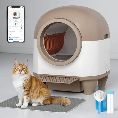 Smart App-Controlled Self-Cleaning Cat Litter Box