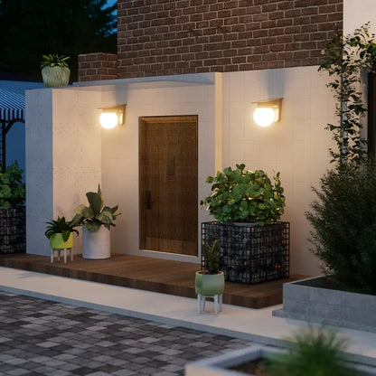 Smart Dimmable Solar Globe LED Outdoor Wall Lamp