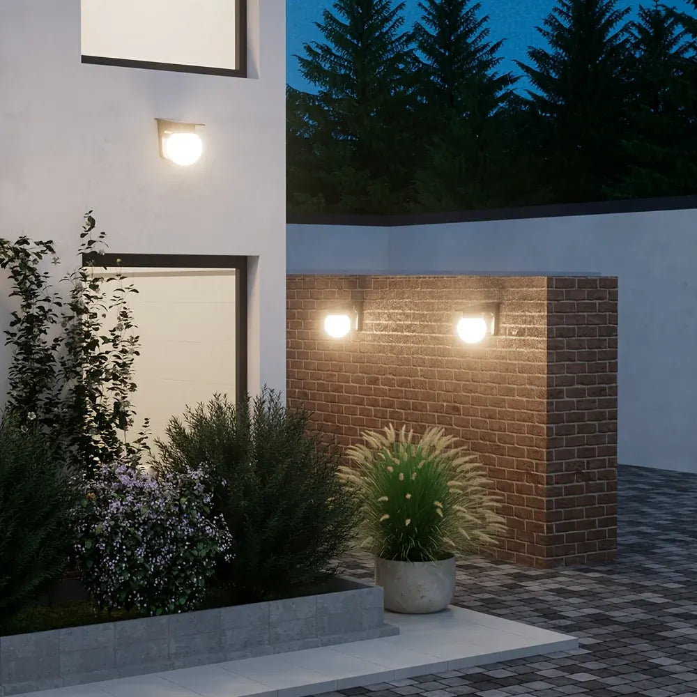 Smart Dimmable Solar Globe LED Outdoor Wall Lamp