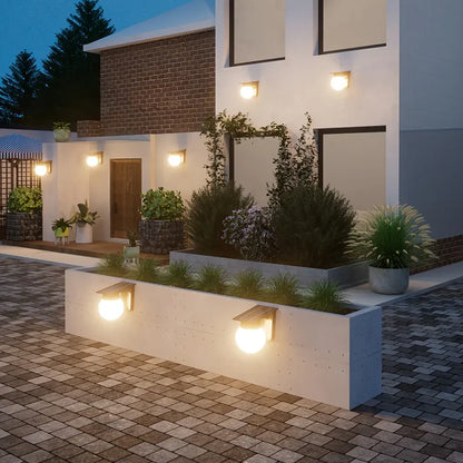 Smart Dimmable Solar Globe LED Outdoor Wall Lamp