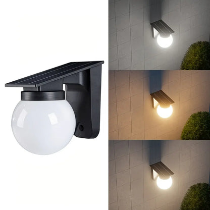 Smart Dimmable Solar Globe LED Outdoor Wall Lamp
