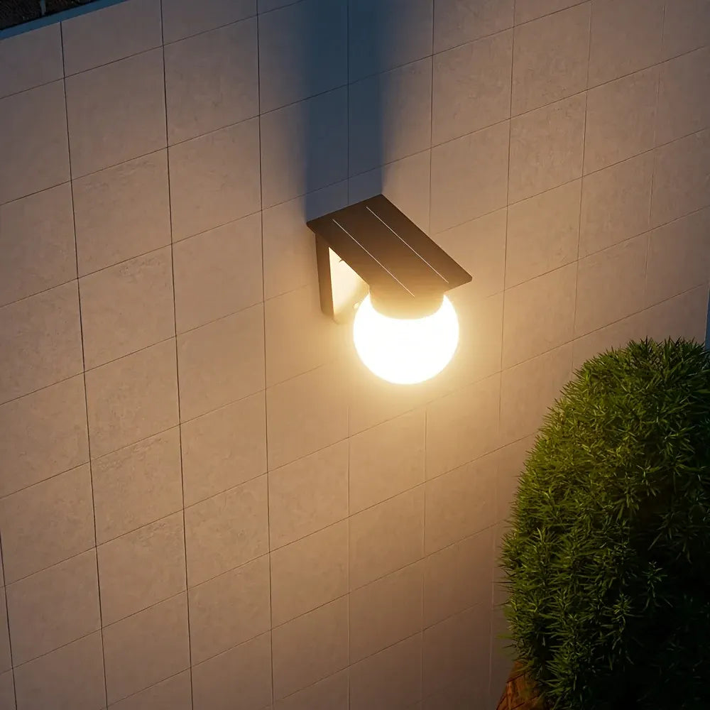 Smart Dimmable Solar Globe LED Outdoor Wall Lamp
