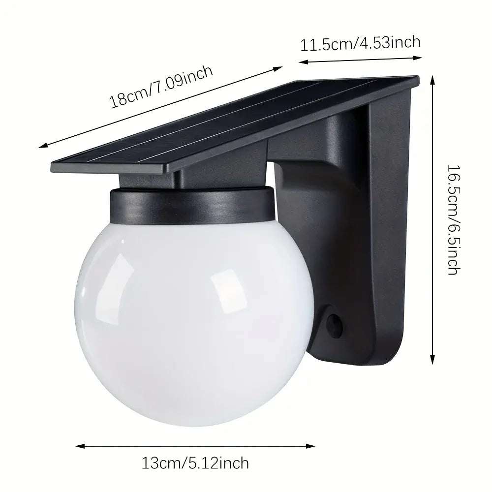 Smart Dimmable Solar Globe LED Outdoor Wall Lamp
