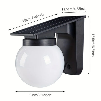 Smart Dimmable Solar Globe LED Outdoor Wall Lamp