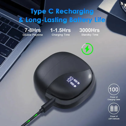 Smart Translator Wireless Earbuds with USB-C Charging