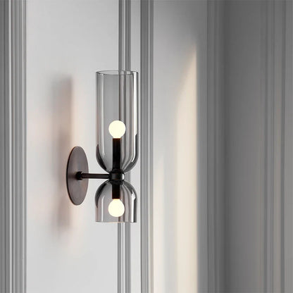 Smoked Glass Tube Wall Sconce | Nordic Design Lighting