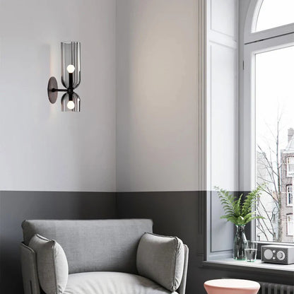 Smoked Glass Tube Wall Sconce | Nordic Design Lighting