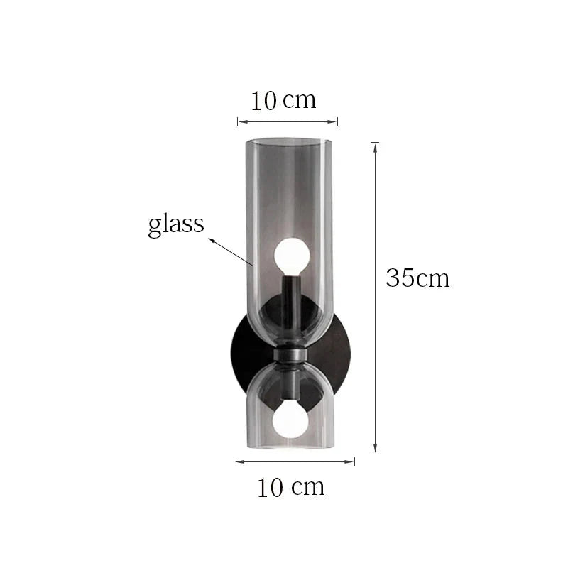 Smoked Glass Tube Wall Sconce | Nordic Design Lighting