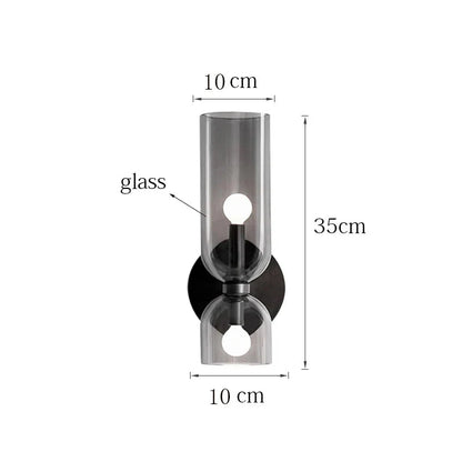Smoked Glass Tube Wall Sconce | Nordic Design Lighting