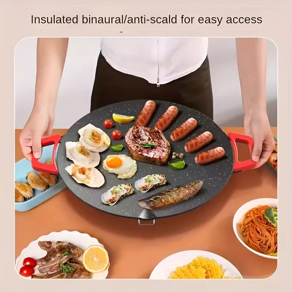 Smokeless Cast Iron Indoor Griddle for Grilling