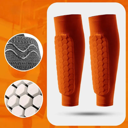 Soccer Shin Guard Compression Sleeves with Honeycomb Padding for World Cup Play