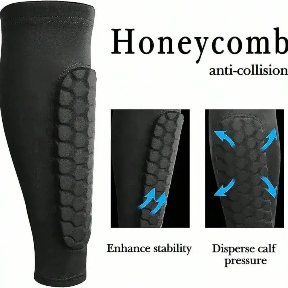 Soccer Shin Guard Compression Sleeves with Honeycomb Padding for World Cup Play