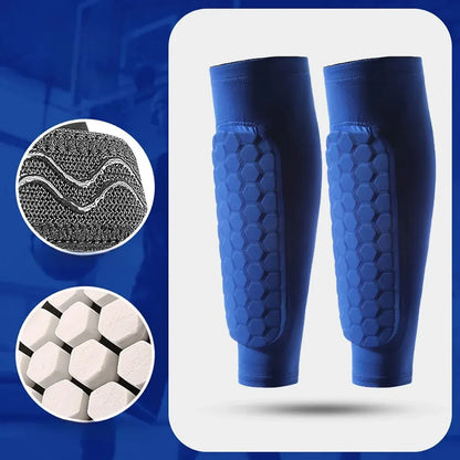 Soccer Shin Guard Compression Sleeves with Honeycomb Padding for World Cup Play