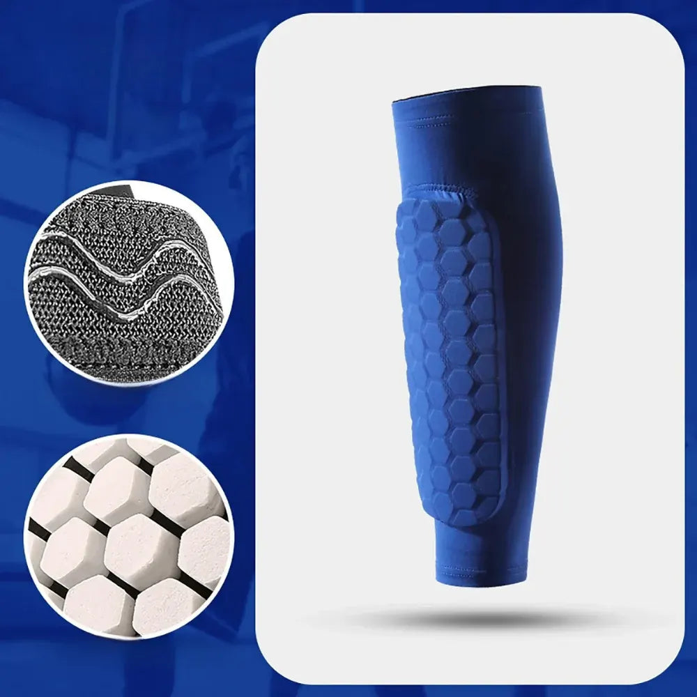 Soccer Shin Guard Compression Sleeves with Honeycomb Padding for World Cup Play