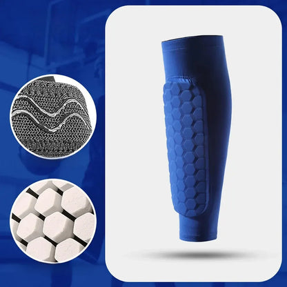 Soccer Shin Guard Compression Sleeves with Honeycomb Padding for World Cup Play
