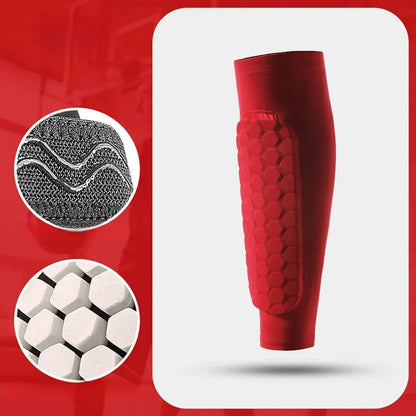 Soccer Shin Guard Compression Sleeves with Honeycomb Padding for World Cup Play