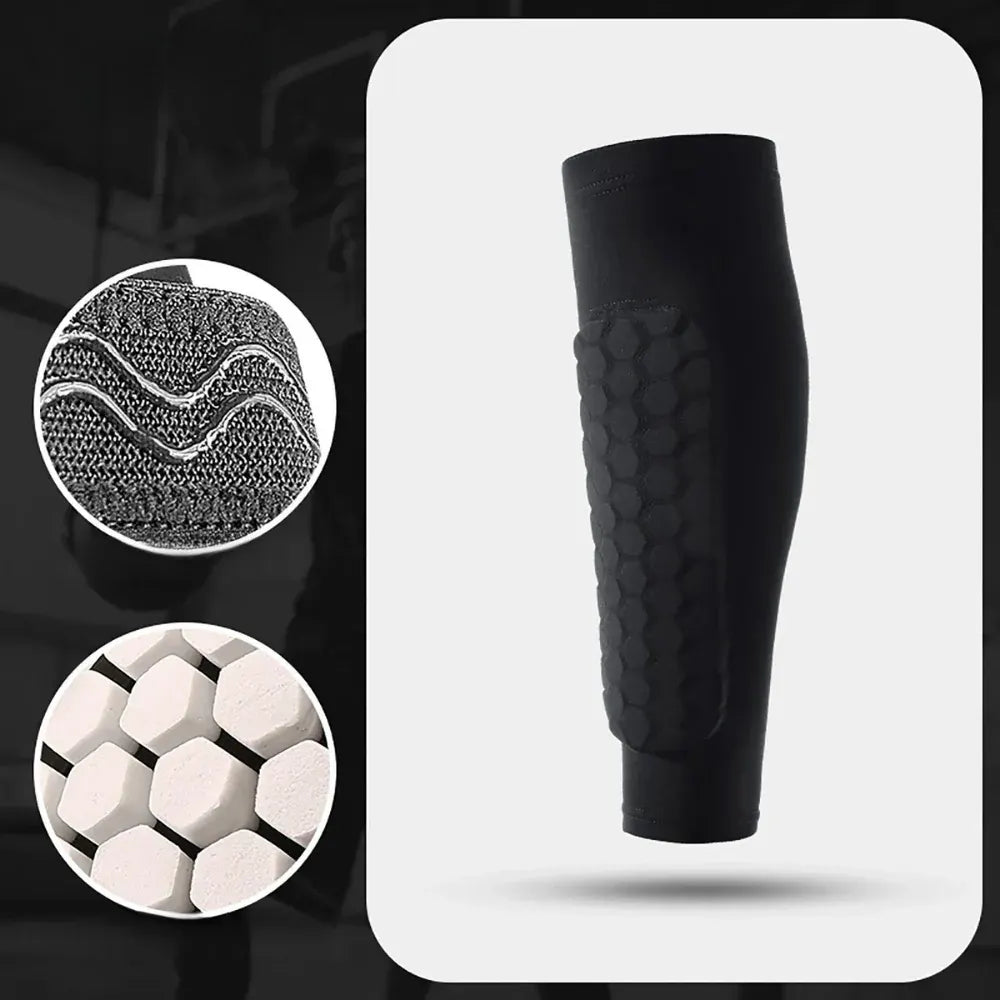 Soccer Shin Guard Compression Sleeves with Honeycomb Padding for World Cup Play