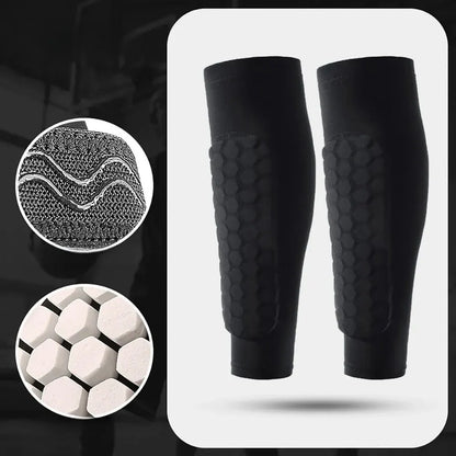 Soccer Shin Guard Compression Sleeves with Honeycomb Padding for World Cup Play