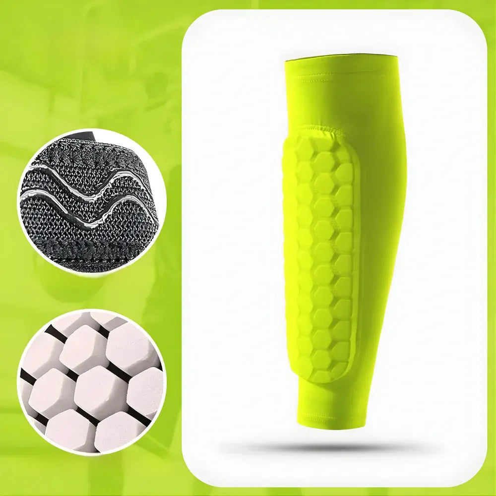 Soccer Shin Guard Compression Sleeves with Honeycomb Padding for World Cup Play