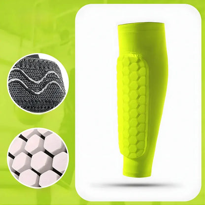 Soccer Shin Guard Compression Sleeves with Honeycomb Padding for World Cup Play