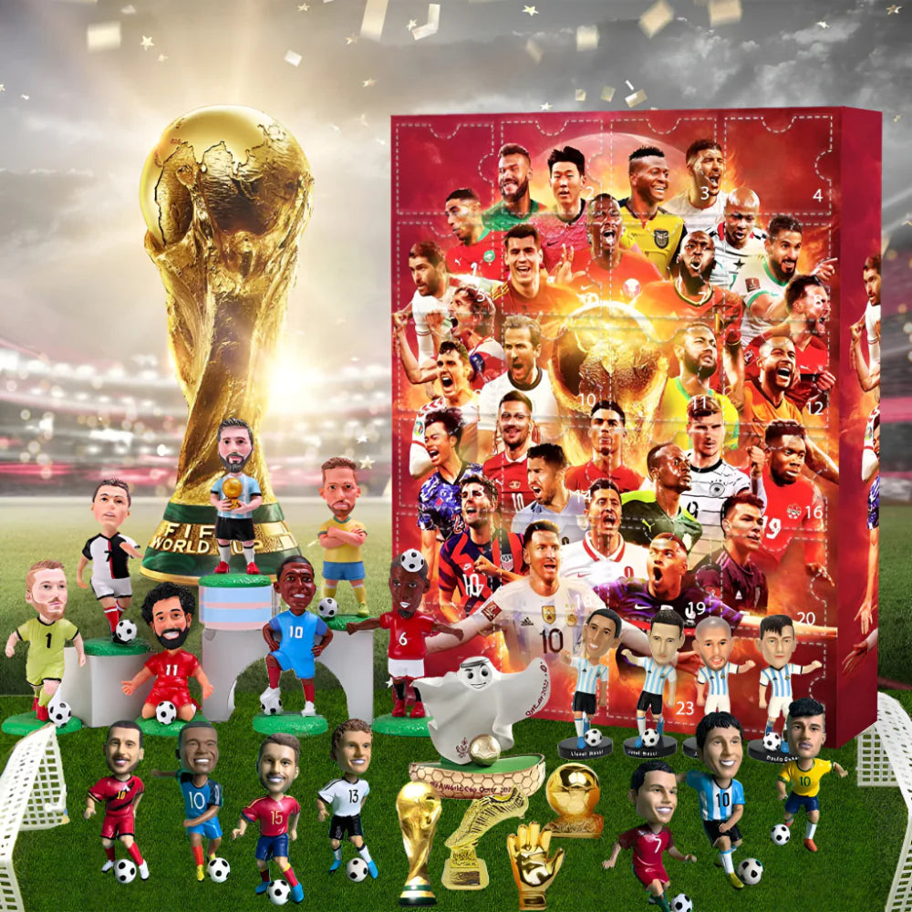 Soccer-Themed Advent Calendar with Figure Display Set