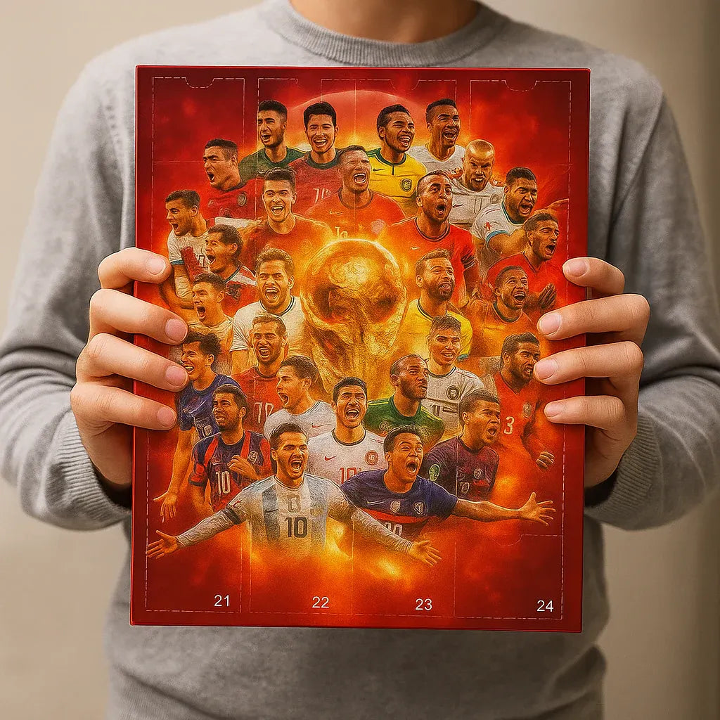 Soccer-Themed Advent Calendar with Figure Display Set