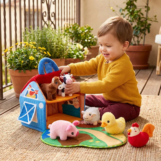 Soft Farm Animal Plush Playset – Interactive Educational Toy for Kids