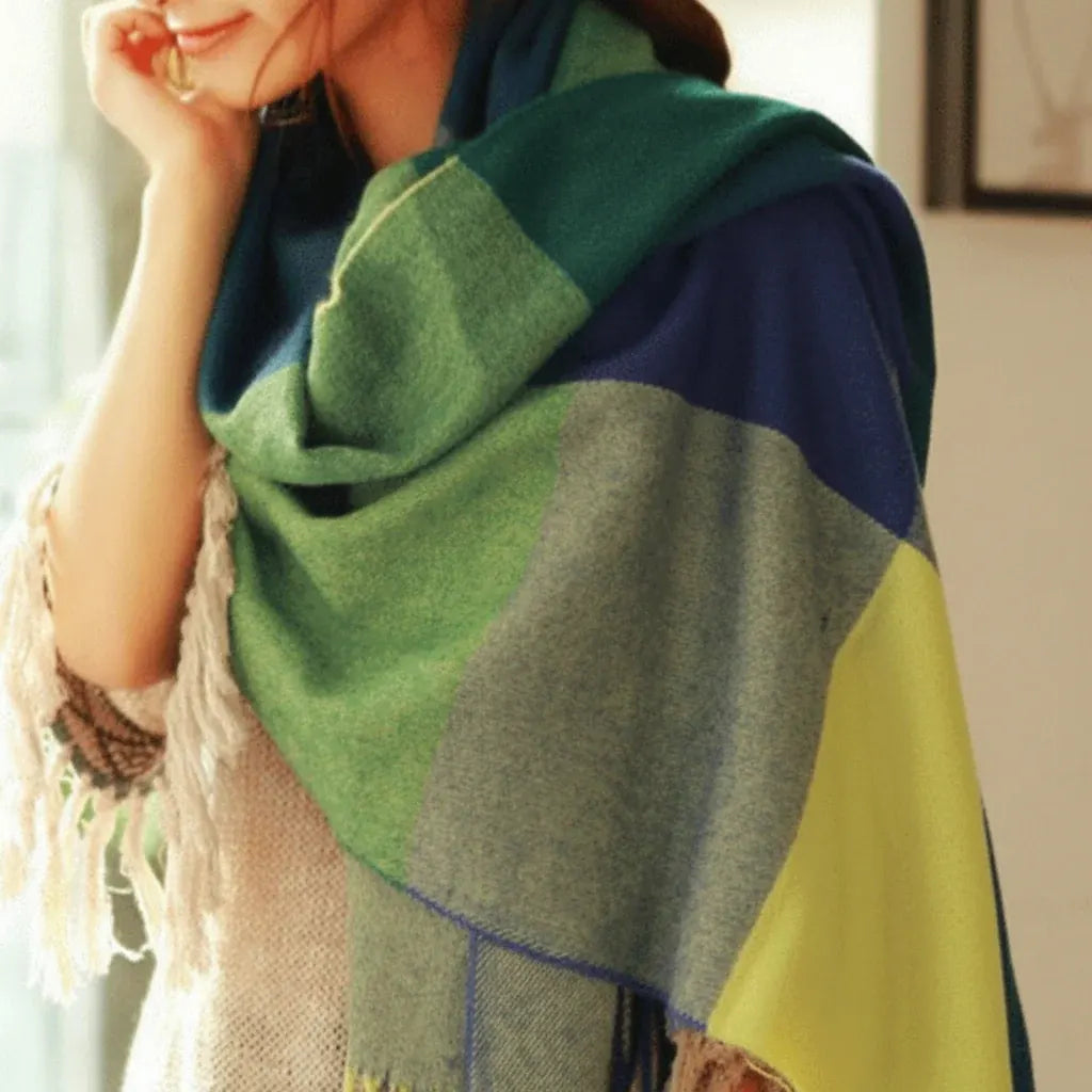 Soft Plaid Winter Scarf Cozy Wrap for Cold Weather