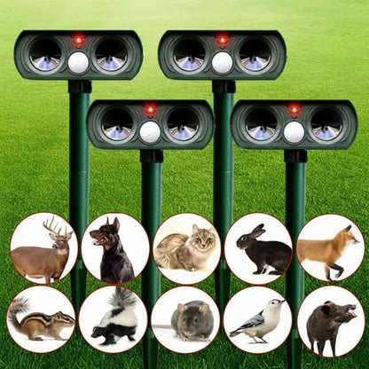 Solar-Powered Outdoor Animal Deterrent Light with Pest Repellent Function