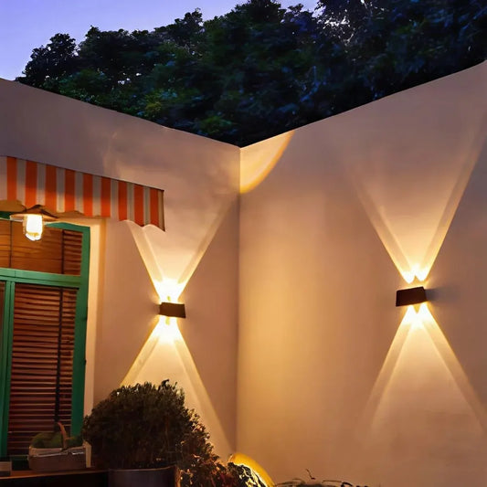 Solar-Powered Outdoor Wall Light Garden Accent Lamp