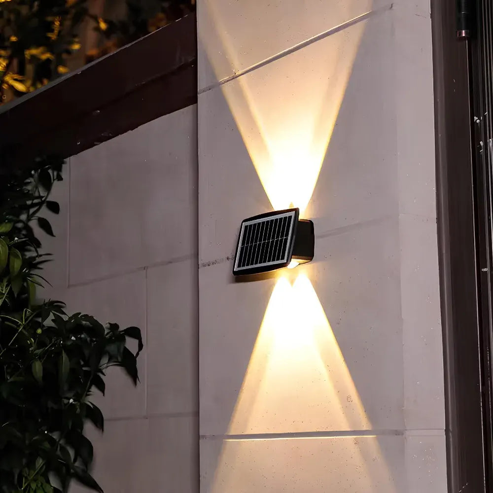 Solar-Powered Outdoor Wall Light Garden Accent Lamp