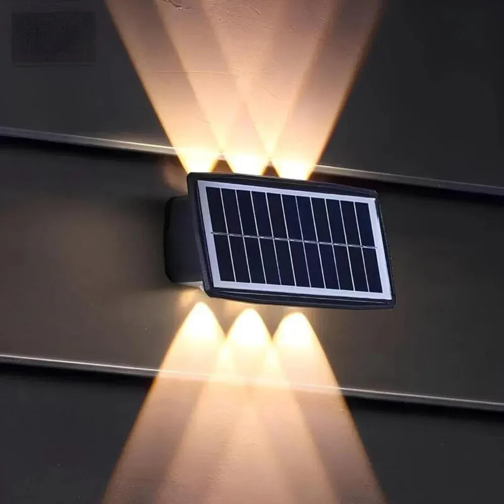 Solar-Powered Outdoor Wall Light Garden Accent Lamp
