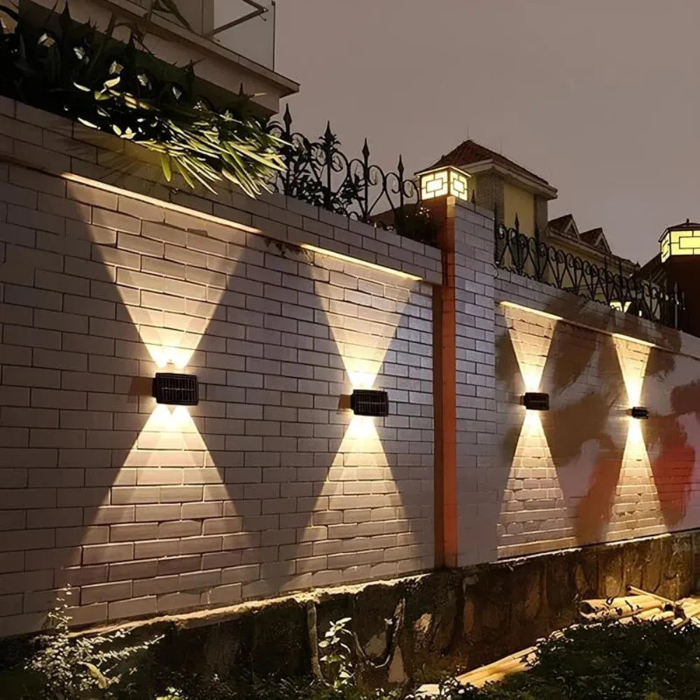 Solar-Powered Outdoor Wall Light Garden Accent Lamp