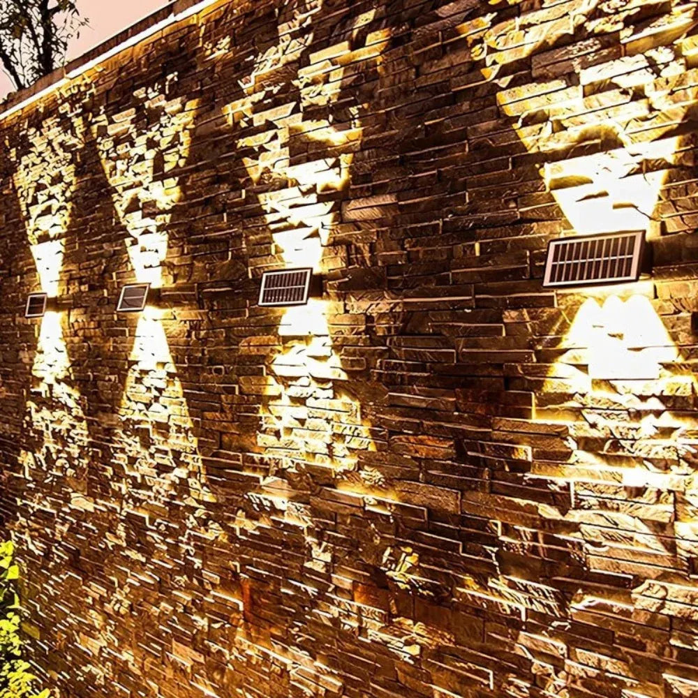 Solar-Powered Outdoor Wall Light Garden Accent Lamp