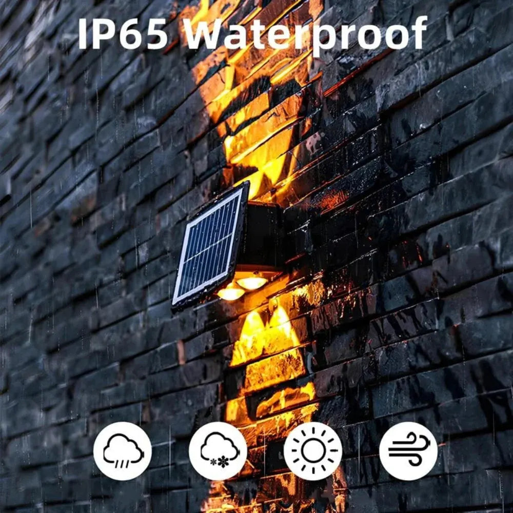 Solar-Powered Outdoor Wall Light Garden Accent Lamp