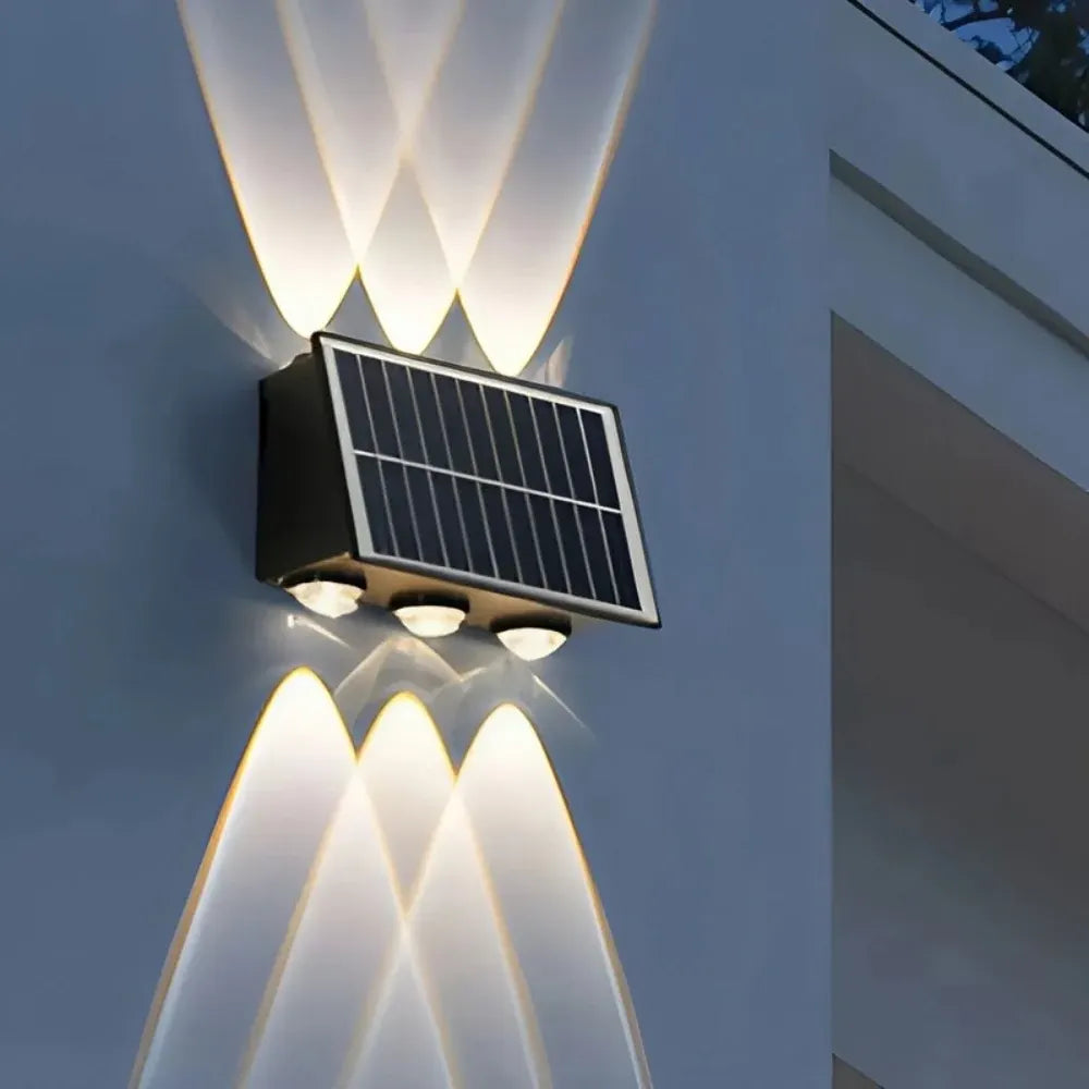 Solar-Powered Outdoor Wall Light Garden Accent Lamp