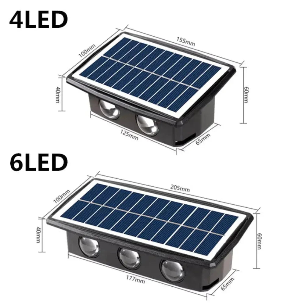Solar-Powered Outdoor Wall Light Garden Accent Lamp
