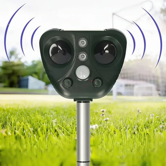 Solar-Powered Ultrasonic Garden Bird & Pest Deterrent for Outdoor Yards