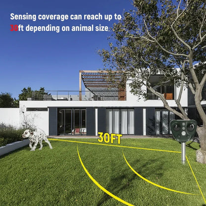 Solar-Powered Ultrasonic Garden Bird & Pest Deterrent for Outdoor Yards