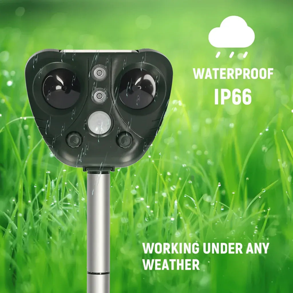 Solar-Powered Ultrasonic Garden Bird & Pest Deterrent for Outdoor Yards