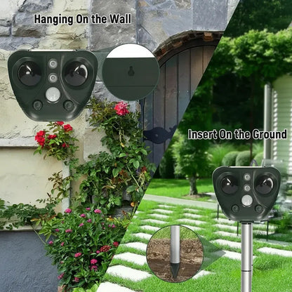 Solar-Powered Ultrasonic Garden Bird & Pest Deterrent for Outdoor Yards