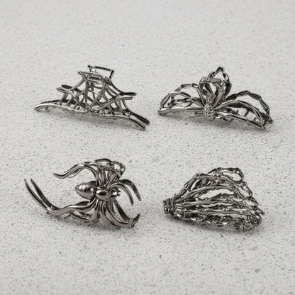 Spider & Bat Design Hair Clips for Halloween