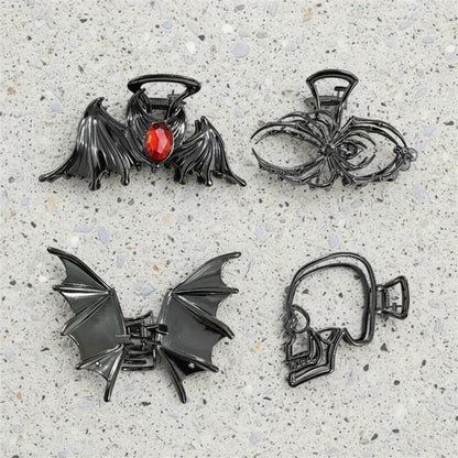 Spider & Bat Design Hair Clips for Halloween
