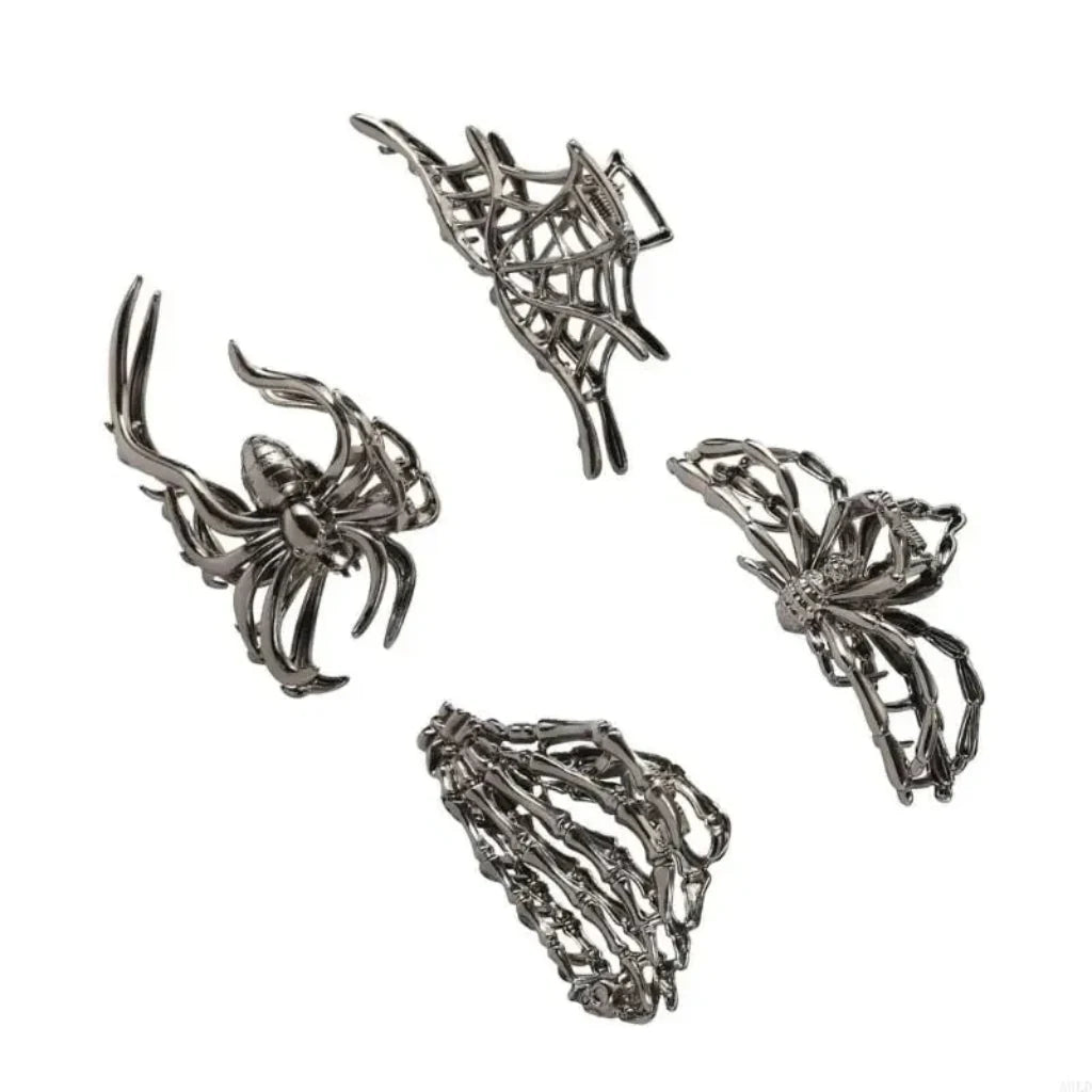 Spider & Bat Design Hair Clips for Halloween