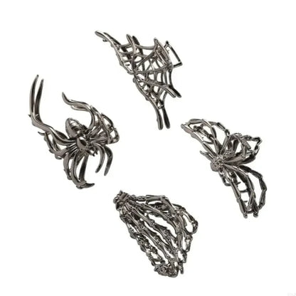 Spider & Bat Design Hair Clips for Halloween